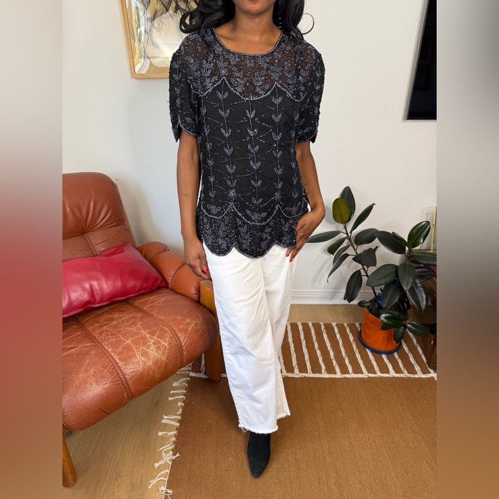 Vintage Beaded Cote d’Azur Blouse